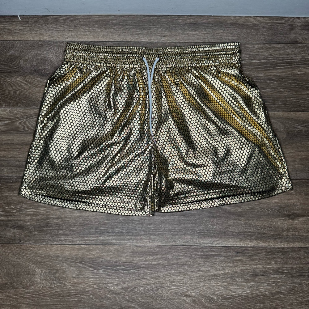 Gold Athletic Shorts with Relaxed Fit Women’s Size Medium